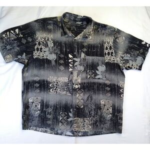 Natural Issue Abstract Floral Print Button Up Shirt XL